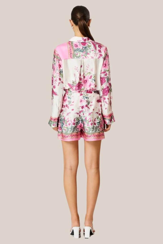 Elliatt Elliatt - Poolside Collared Long Sleeve Top And Short Set