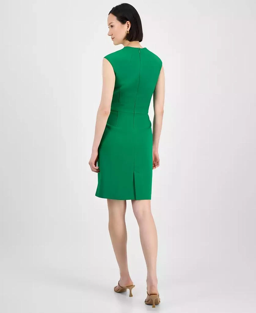 Tahari Petite Tie-Front Sleeveless Scuba Sheath Dress 5