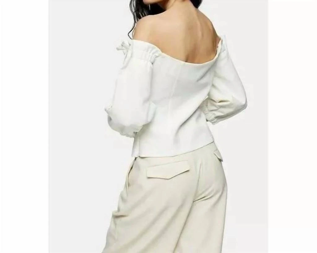 Topshop Topshop - Off The Shoulder Tie Bardot Crepe Top 2