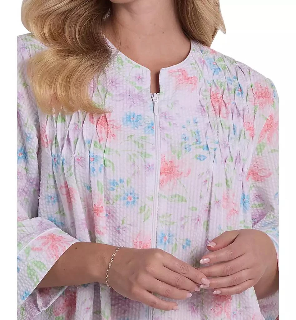 Miss Elaine Women
s Round Neck Printed Long Zip Robe 2