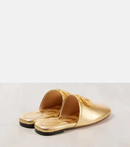 Valentino VLogo Signature metallic leather slides 2