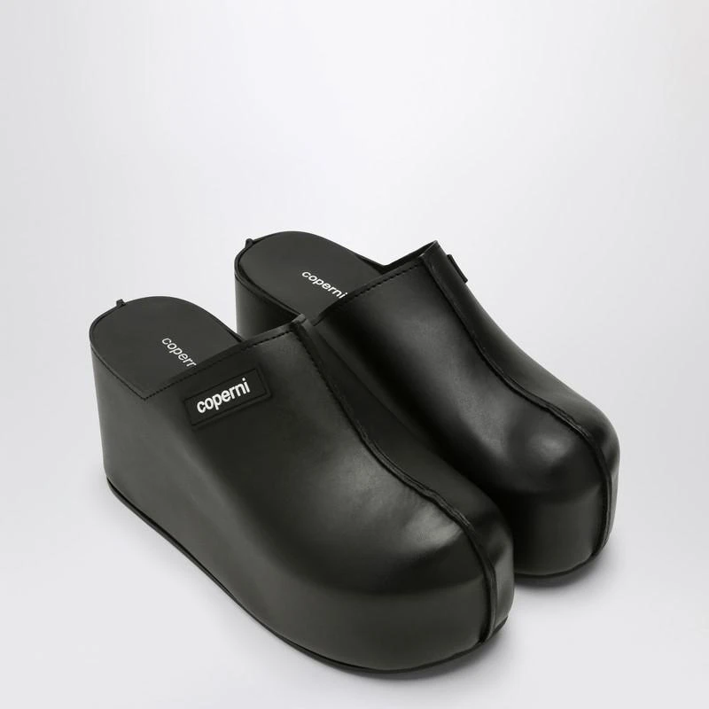 COPERNI Black leather clog wedge 3