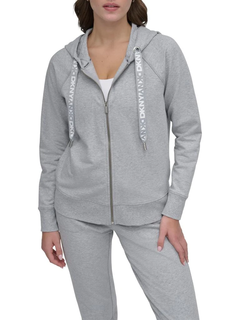 DKNY ​Logo Drawstring Zip Hoodie
