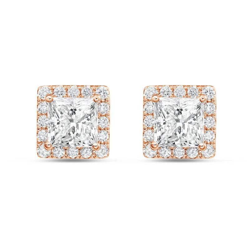 Diana M Jewels 14KT ROSE GOLD LAB GROWN FASHION EARRINGS WEIGHING 5.00 CTS TW