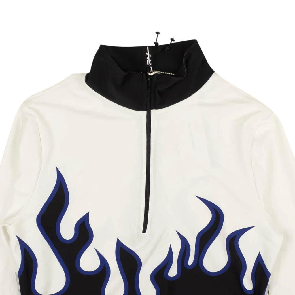Adam Selman Long Sleeve Flame Crop Top - White/Black 4