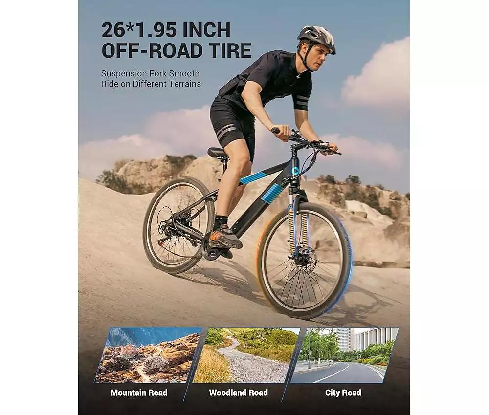 MULTIJOY Electric Bike for Adults,36V Built-in Invisible Removable Battery,350W Brushless Motor(Peak 450W) Electric Mountain Bike,26" Tires, 7-Speed