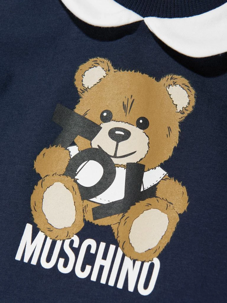 Moschino Baby Boys Teddy Bear Logo Romper in Navy 3
