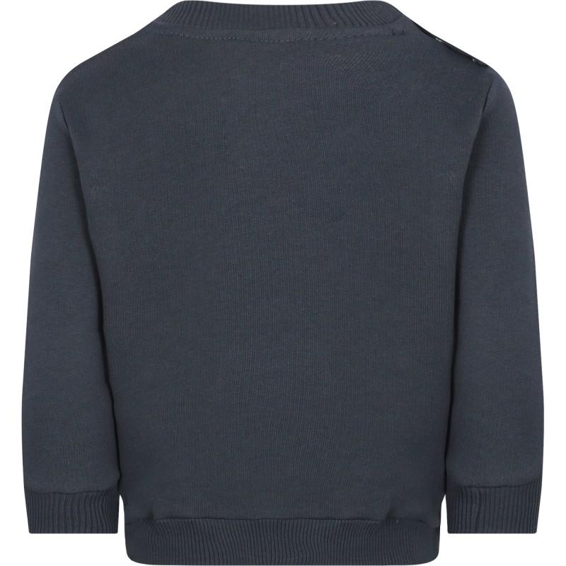 Loud Apparel Logo eyes print sweatshirt in grey blue