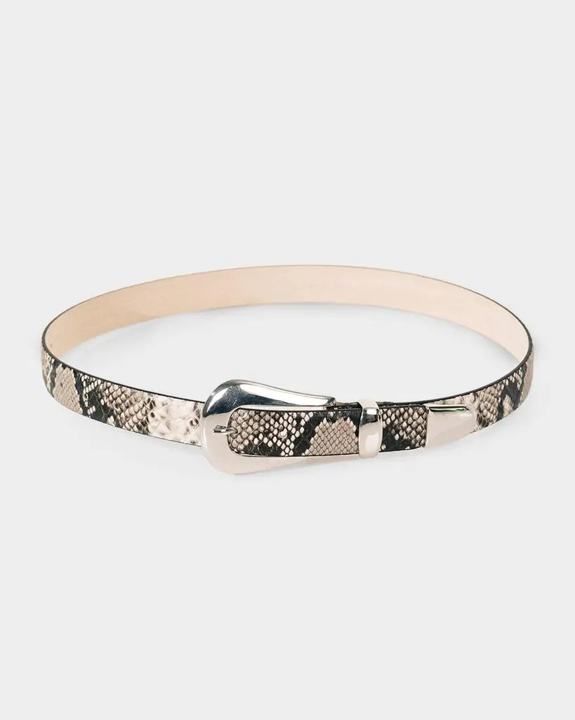 Dehanche Colette Snake-Embossed Leather Belt