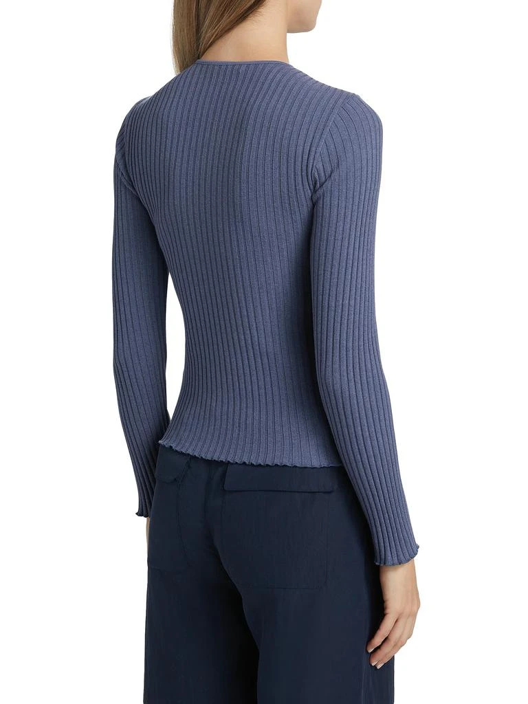Vince Rib-Knit Henley Top 2