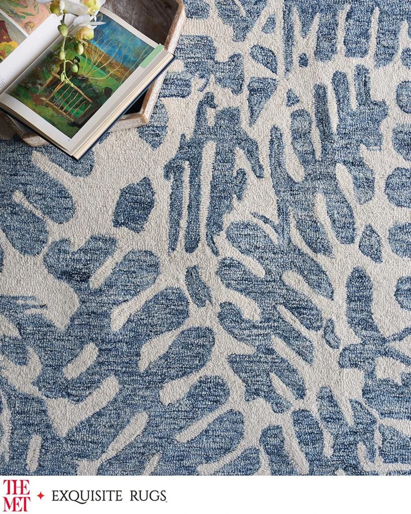 Exquisite Rugs Botanica Hand-Tufted Blue/Ivory Rug, 8' x 10' 4