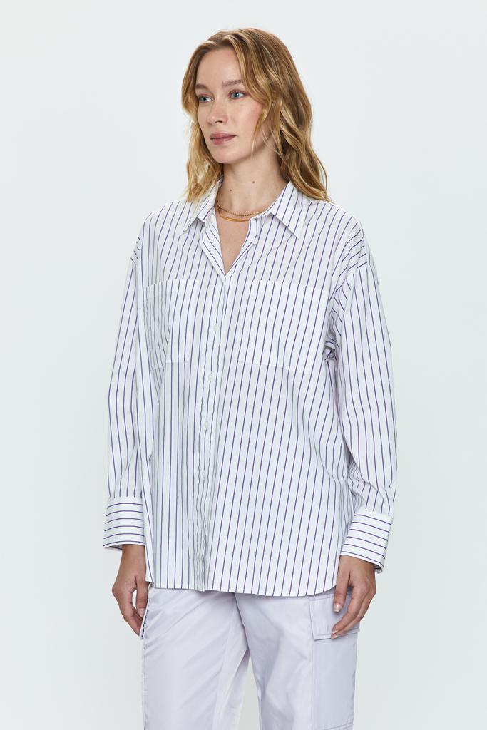 Pistola Denim Rena Button Down Shirt - Violette Stripe