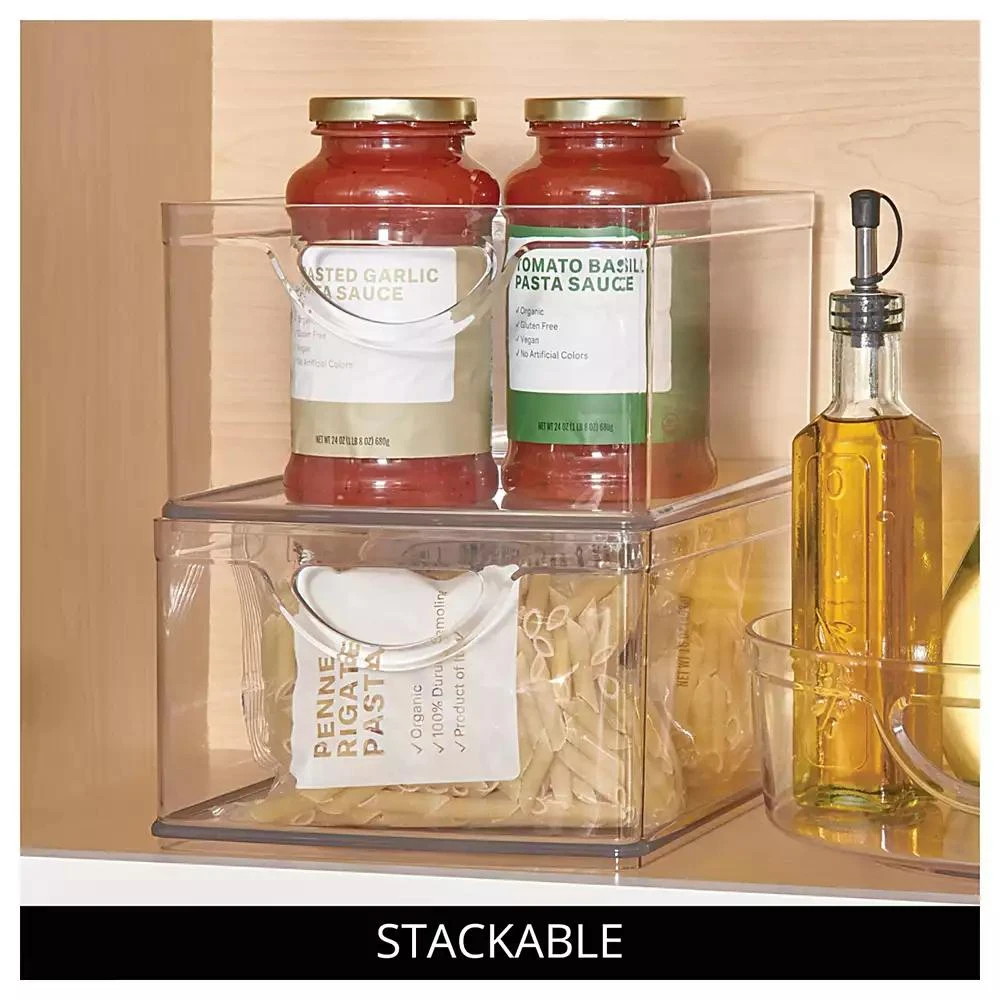 iDesign Set of 4 Stackable Pantry Storage Bin with Handles 6