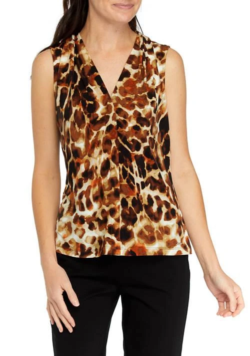 Calvin Klein Klein Womens Animal Print Sleeveless V Neck Cami 1