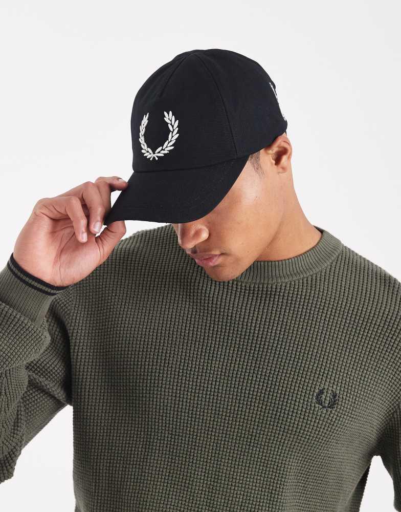 Fred Perry Navy Dual Branded Bucket Hat - Hats - BeyondStyle