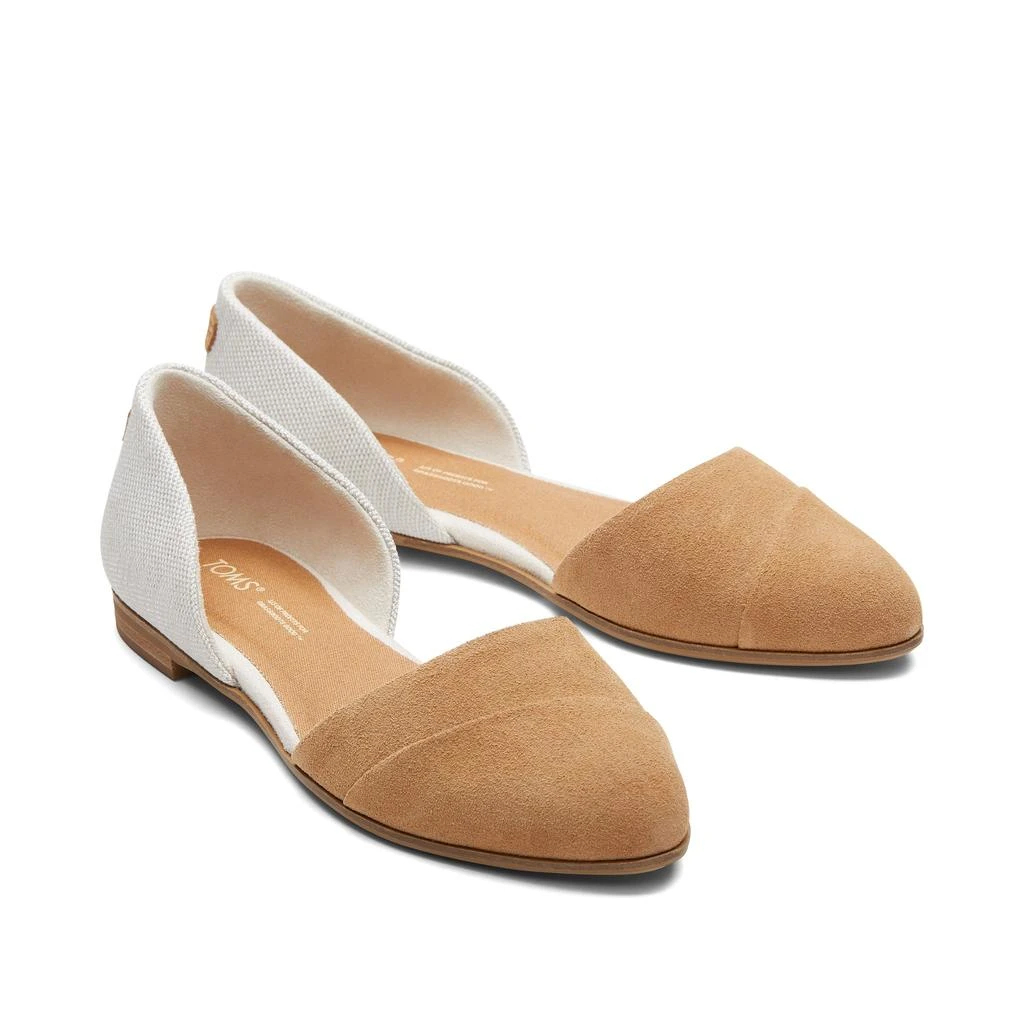 TOMS Shoes Jutti D'Orsay Tan Suede Leather Flat 2
