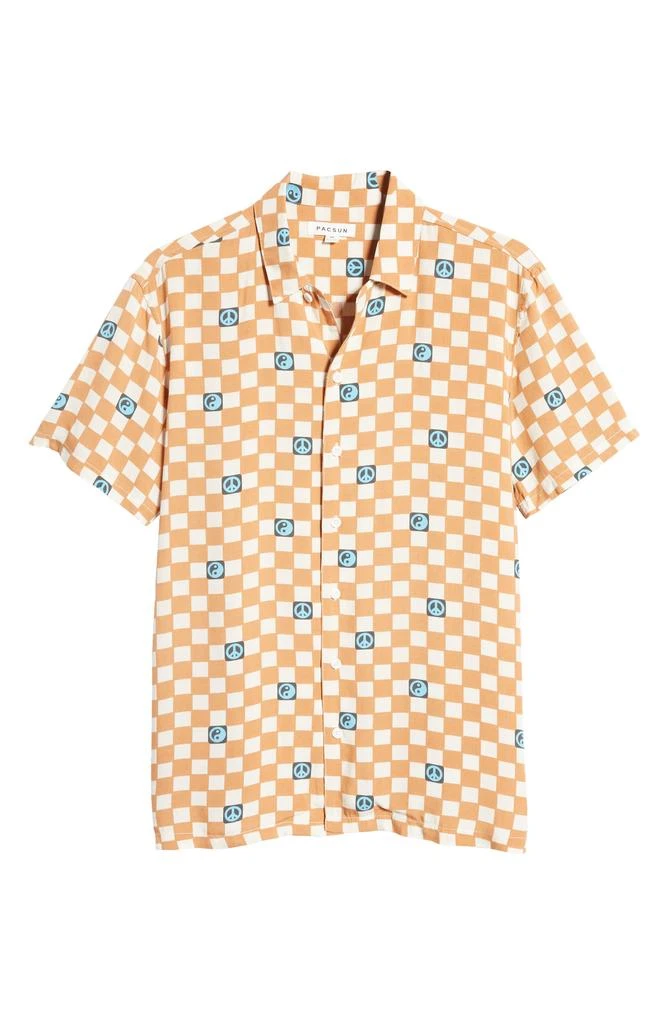 PacSun Checkers Resort Short Sleeve Button-Up Shirt 6