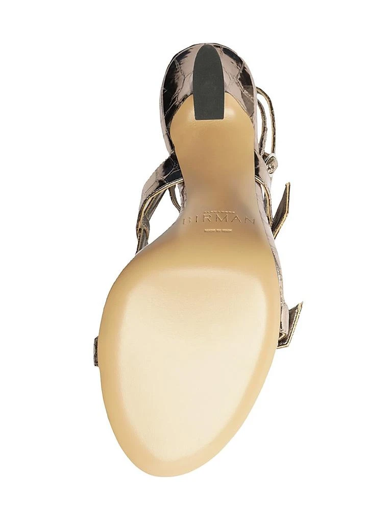 Alexandre Birman Tita 85MM Metallic Leather Cage Sandals 10