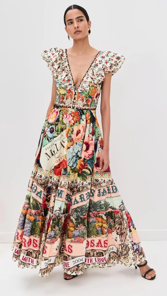 Camilla Tiered Dress with Neck Frill 1