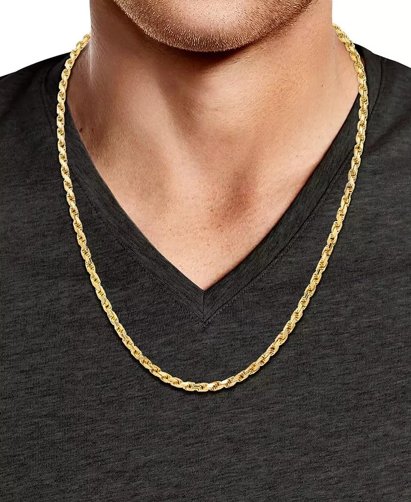 Italian Gold Diamond Cut Rope Chain Bracelet (4mm) in 14k Gold, Made in Italy 2