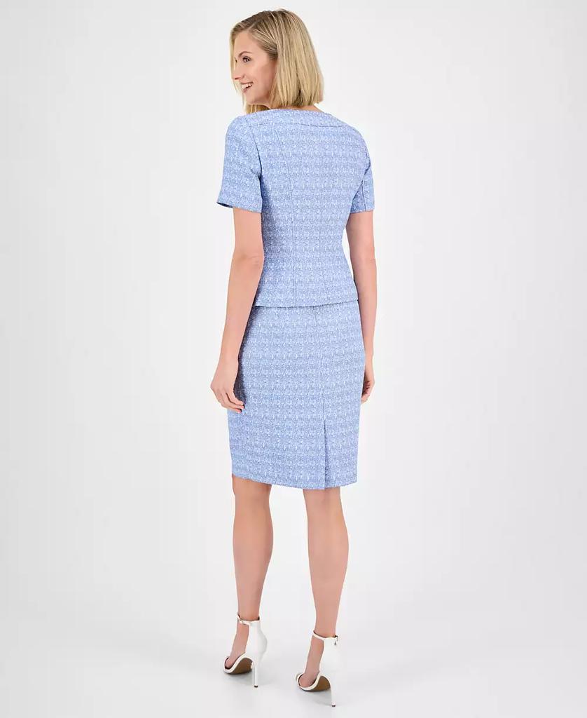 Le Suit Women's Tweed Square-Neck Button-Front Jacket & Slim Skirt