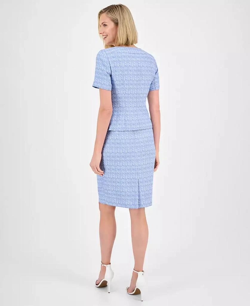 Le Suit Women's Tweed Square-Neck Button-Front Jacket & Slim Skirt 2
