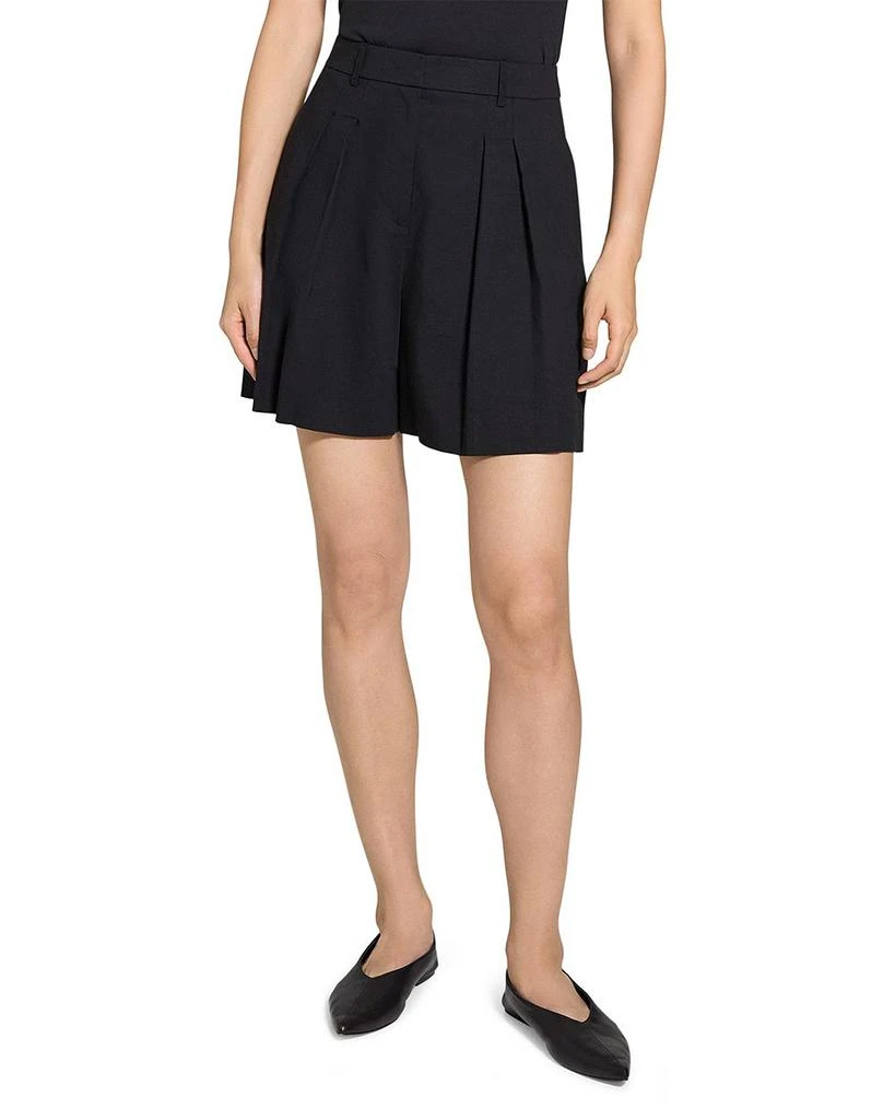 Theory Pleated Linen Shorts 4