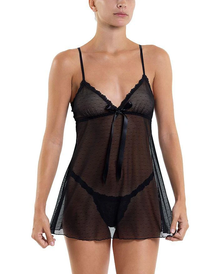 Hanky Panky Dotted Tulle Babydoll 
G String Set