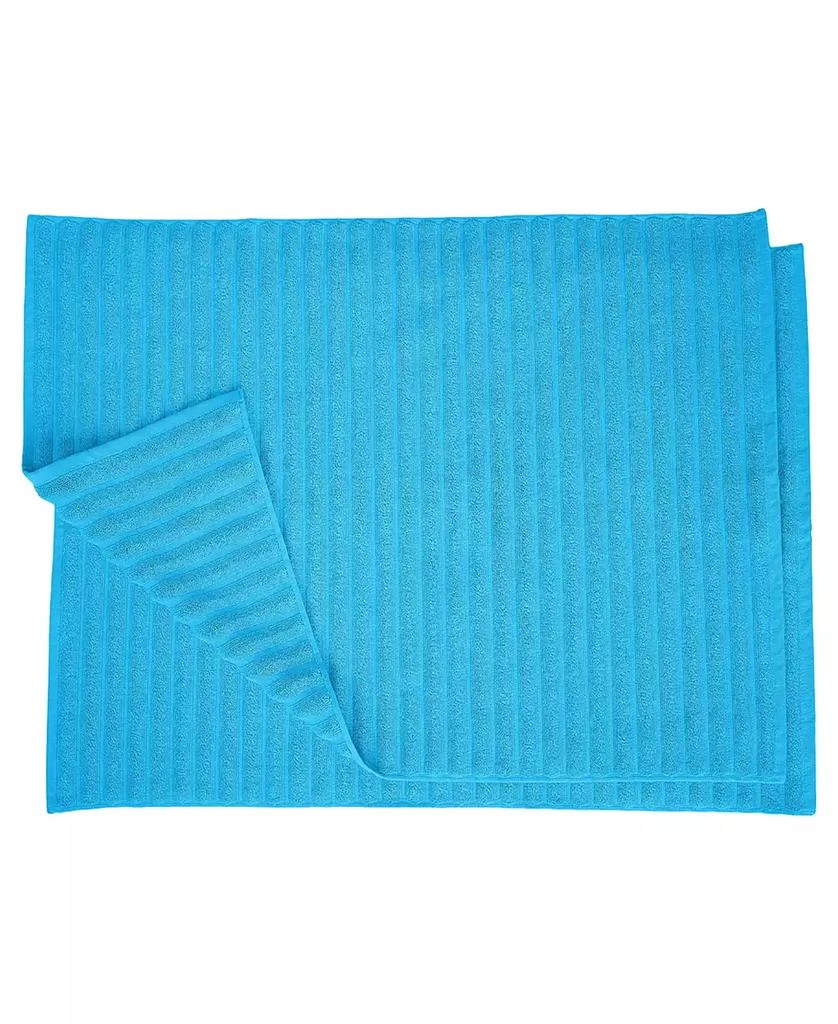 Superior Cotton Textured Stripes 2-Pc. Bath Rug Set 1