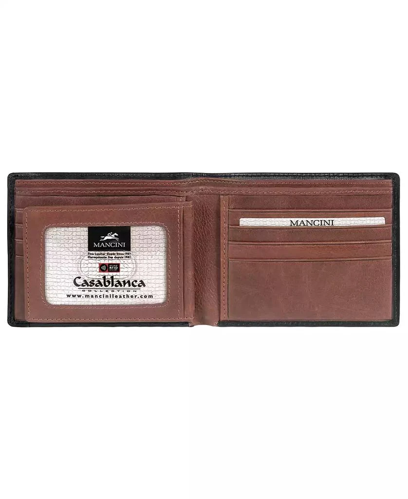 Mancini Leather Goods Casablanca Collection Men
s RFID Secure Center Billfold with Removable Left Wing Passcase 2