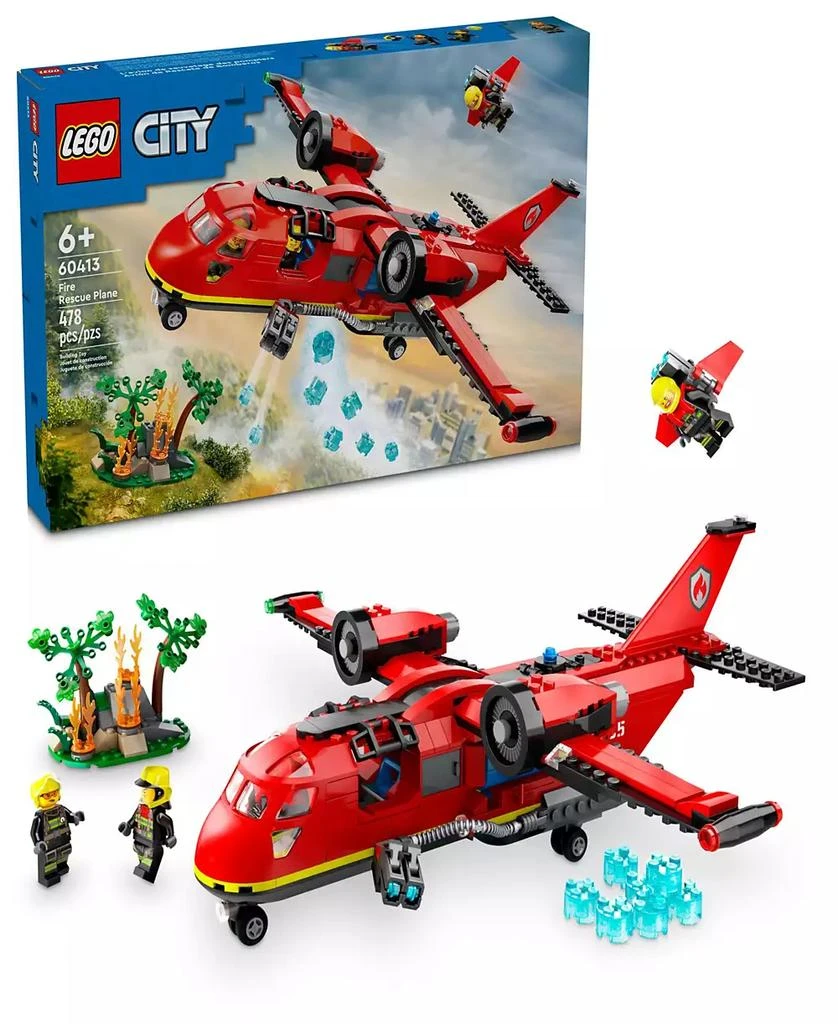 LEGO City Fire Rescue Plane Toy for Kids Set 60413, 478 Pieces 1