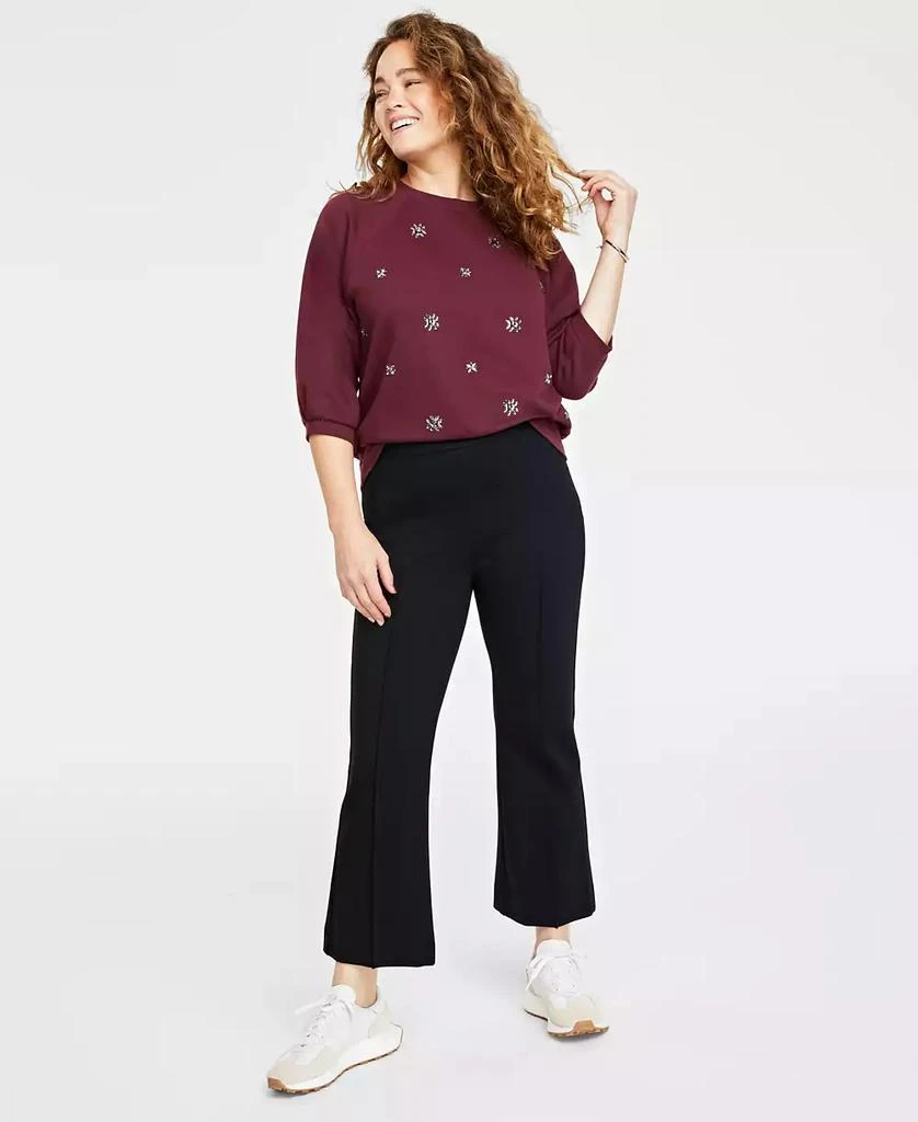 On 34th Women's Ponte Kick-Flare Ankle Pants, Regular and Short Lengths, Created for Macy's 1
