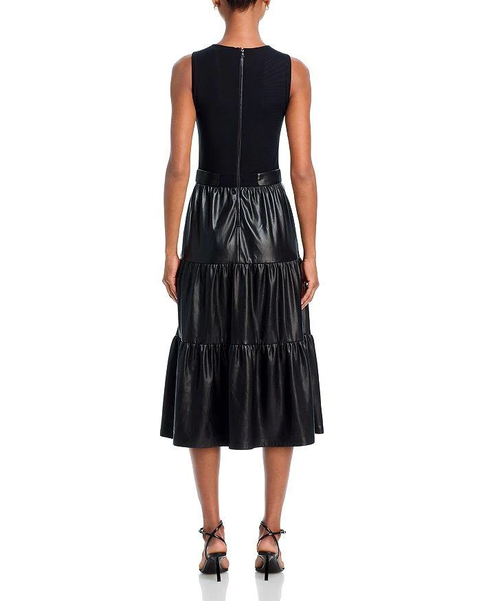 Alice + Olivia Chara Sleeveless Faux Leather Midi Dress 4
