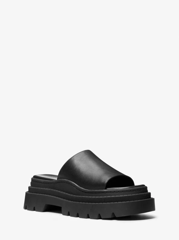 Michael Kors Kendra Leather Platform Slide Sandal 1