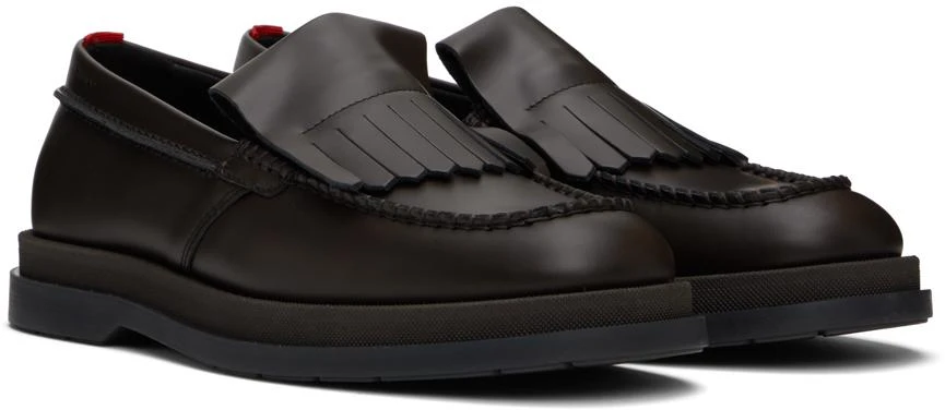 Hugo Boss Brown Fringe Trim Loafers 4
