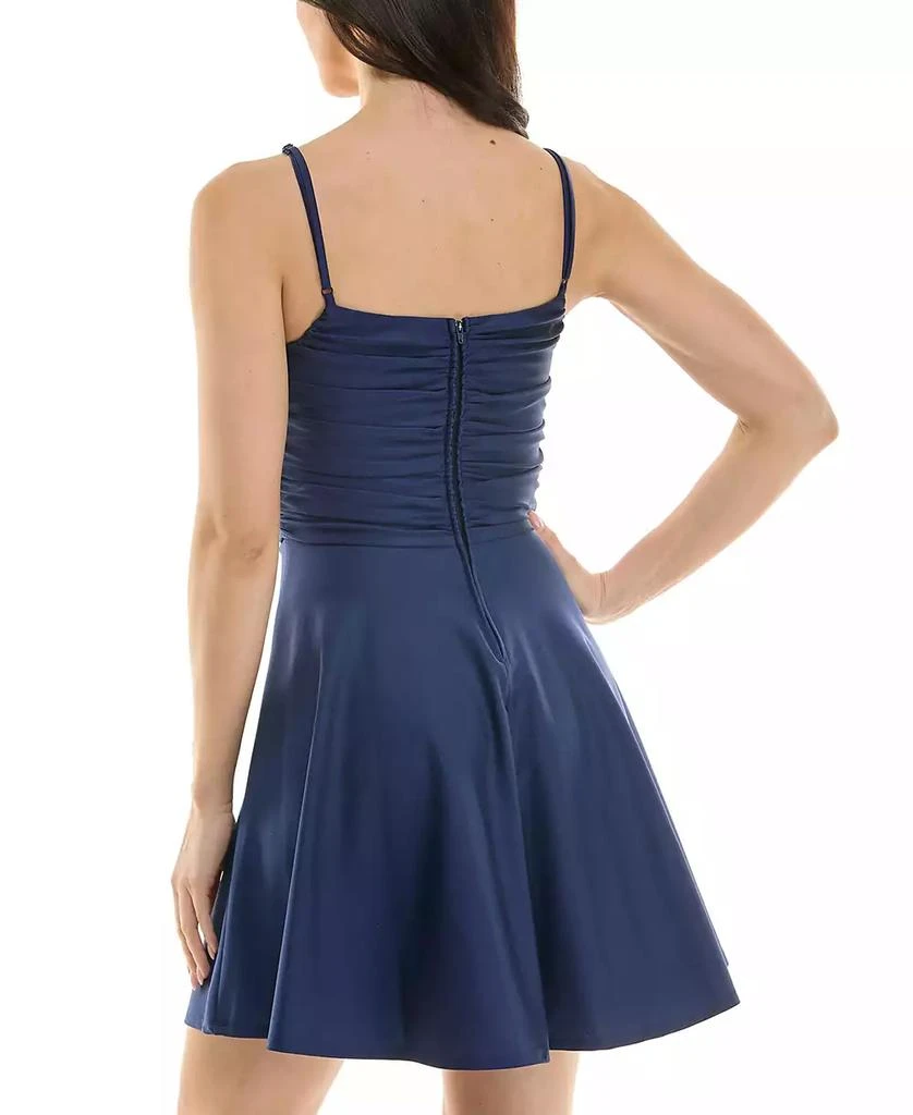 Emerald Sundae Juniors' Ruched Sleeveless Fit & Flare Dress 3