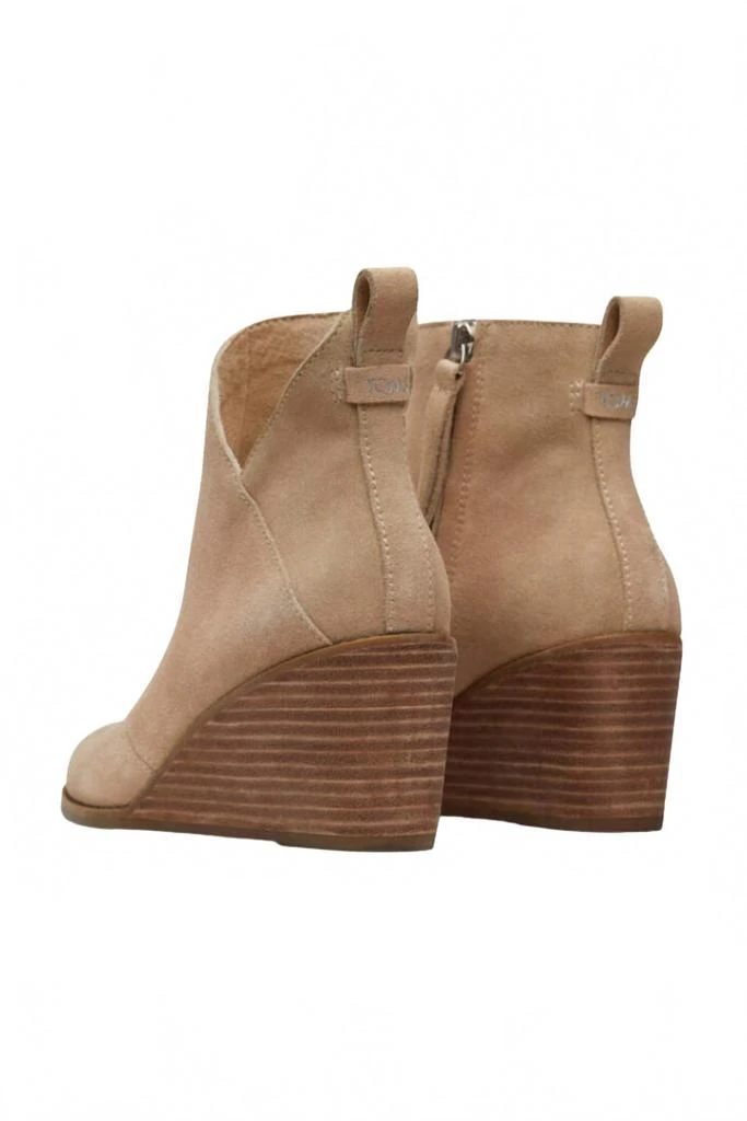 TOMS Women's Sutton Wedge Boot In Oatmeal Suede 3