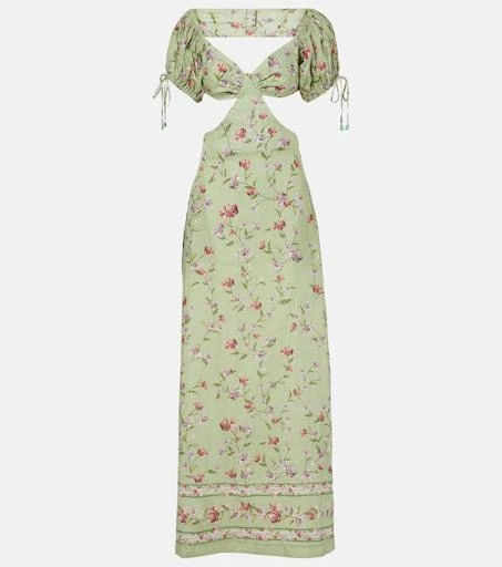 Agua by Agua Bendita Cielo Honeysuckle floral linen maxi dress 1