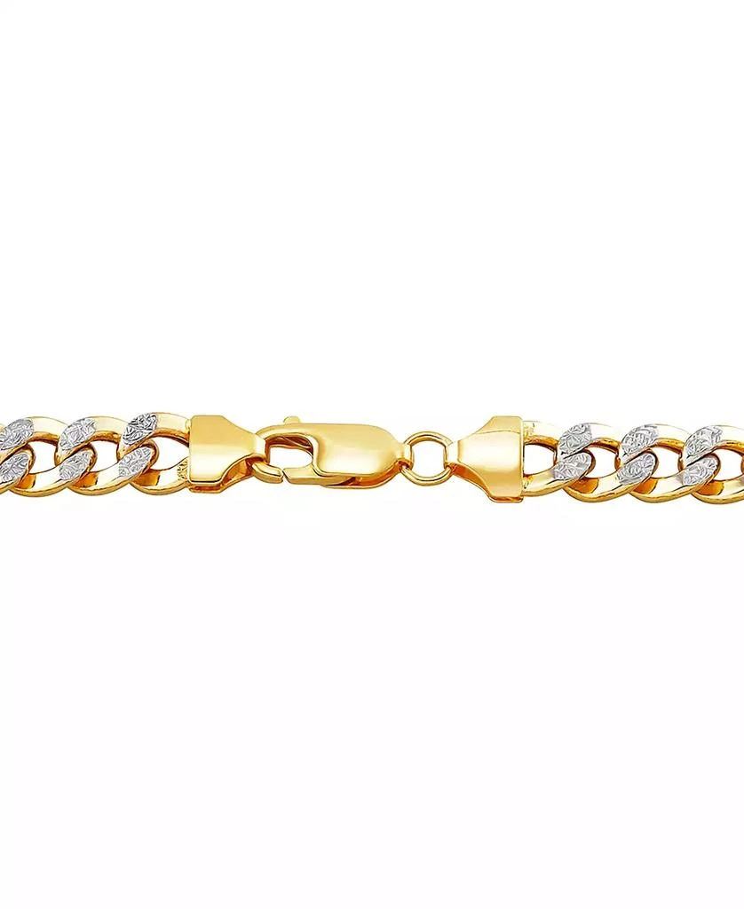 Macy
s Lightweight Polished Diamond Cut 7MM Curb Chain Bracelet in 10K Yellow Gold 3