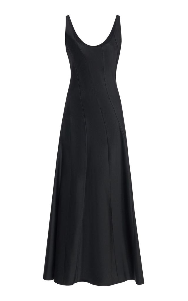 Jil Sander Jil Sander - Scoop Neck Satin Maxi Dress - Black