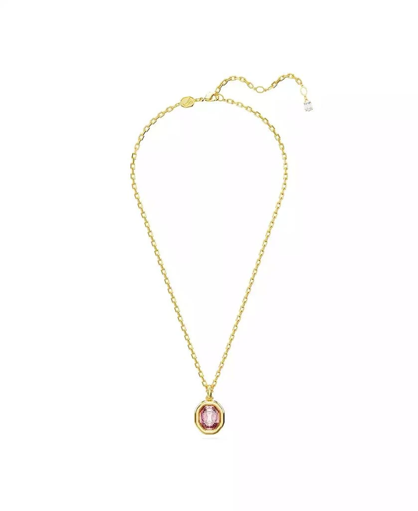 Swarovski Octagon Cut, Pink, Gold-Tone Imber Pendant Necklace 2