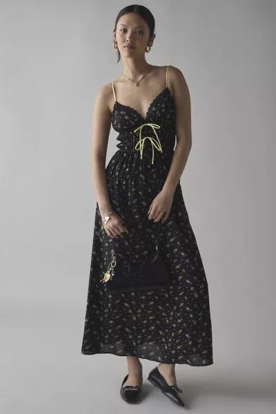 Kiss The Sky Kiss The Sky Bow-Front Smocked Maxi Dress