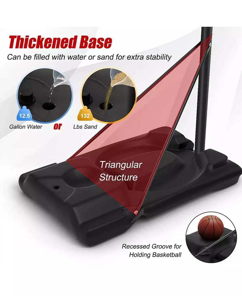 GOUUN Height Adjustable Portable Shatterproof Backboard Basketball Hoop with 2 Nets 4