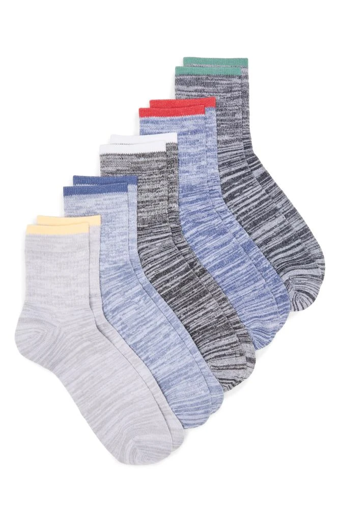 Nordstrom Assorted 5-Pack Color Tip Marl Quarter Socks 1