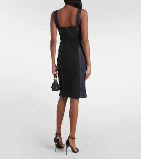 Dolce 
Gabbana Logo embroidered denim midi dress 3