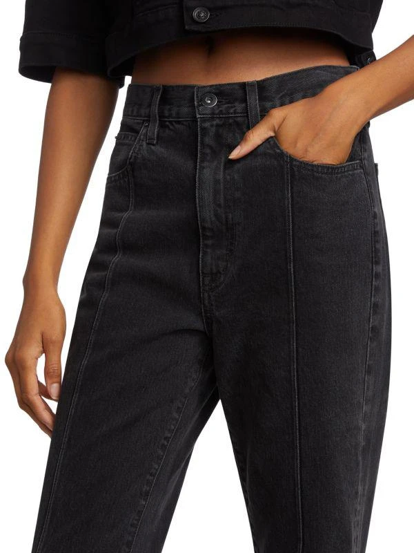 SLVRLAKE London Straight-Leg Pintuck Jeans 4