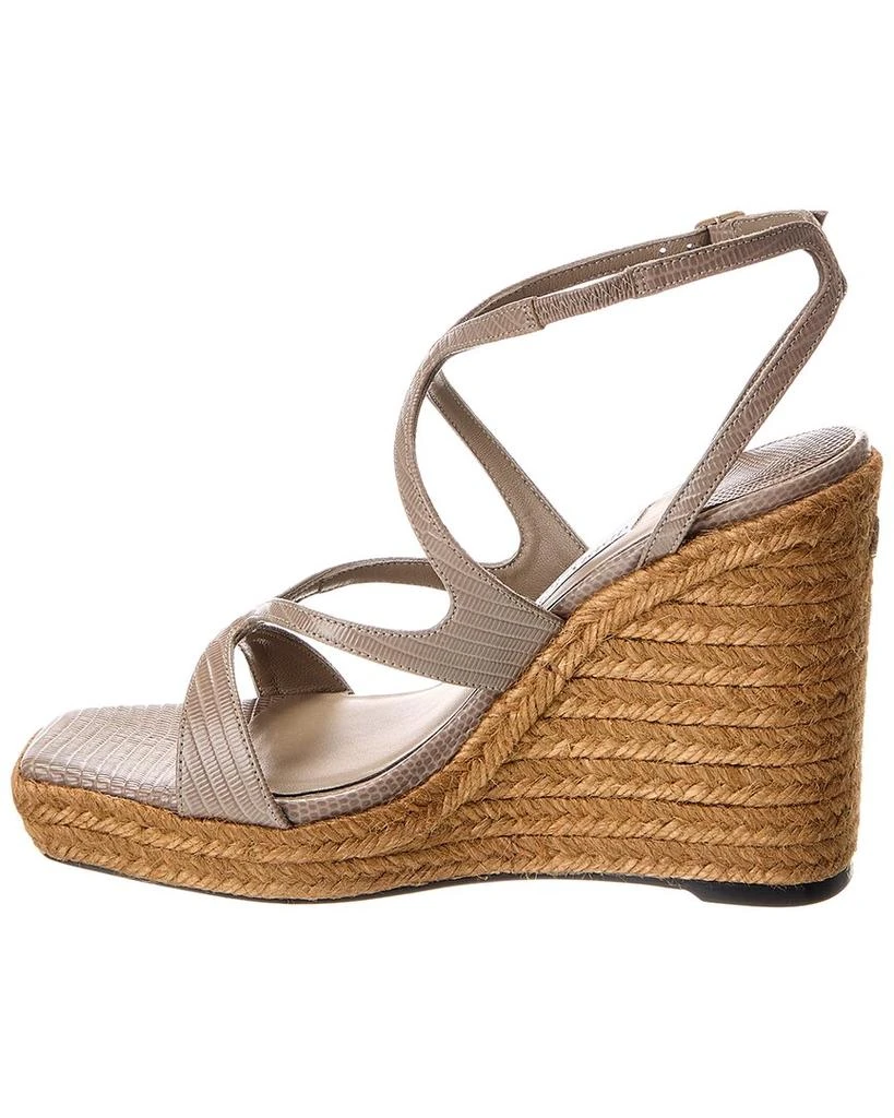 Jimmy Choo Ayla 110 Lizard-Embossed Leather Wedge Sandal 2