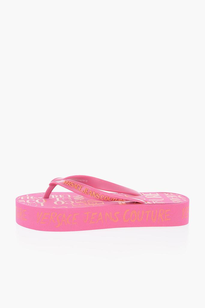 Versace Versace JEANS COUTURE All-OverLogo Flip Flop with Platform 3,5cm