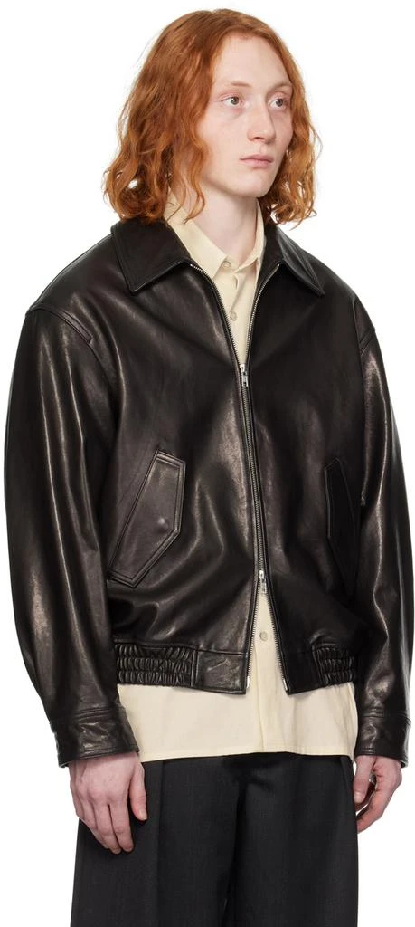 Dunst Black Spread Collar Leather Jacket 2