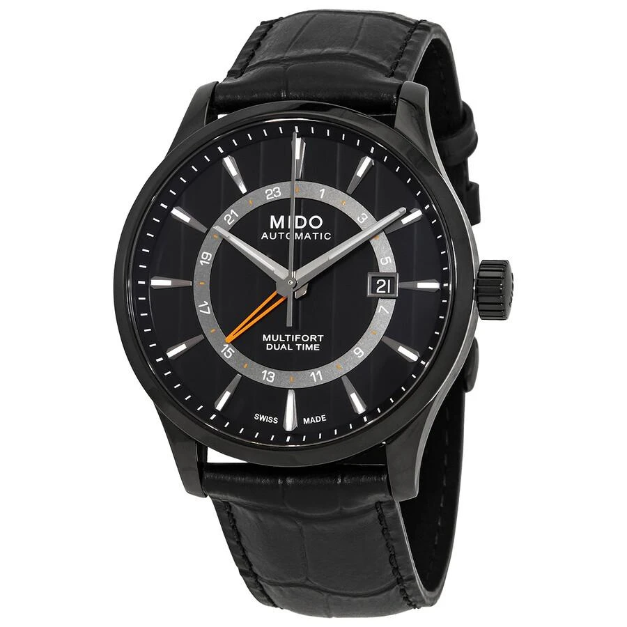 MIDO Multifort Dual Time Automatic Black Dial Men
s Watch M0384293605100
